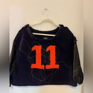Urban Outfitters Vintage-Inspired Patchwork Cropped Jersey Top Upcycled Style